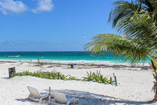 A panoramic view of the Tulum beach