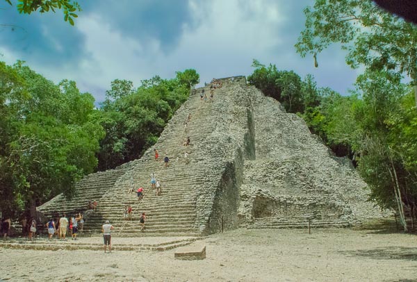 View of the Coba Pyramid at the Coba Archaeological Site