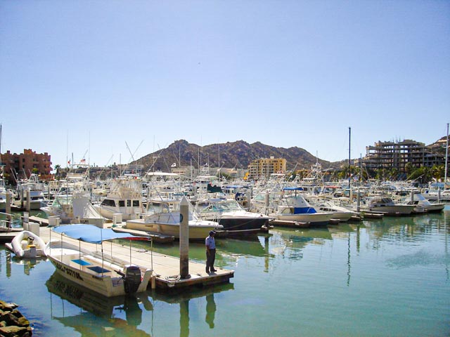 View of a big marina in Los Cabos