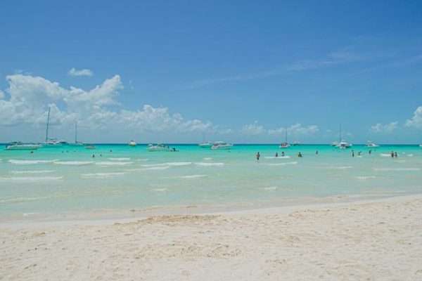 Beautiful turquoise color water beach in Isla Mujeres