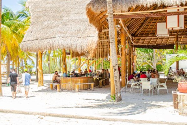 Nice open air restaurant at the playa norte beach in Isla Mujeres, Mexico